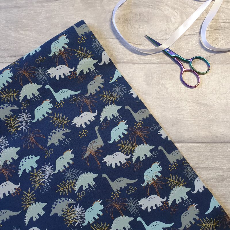 Dinosaur Jungle Navy 100% Cotton Fabric