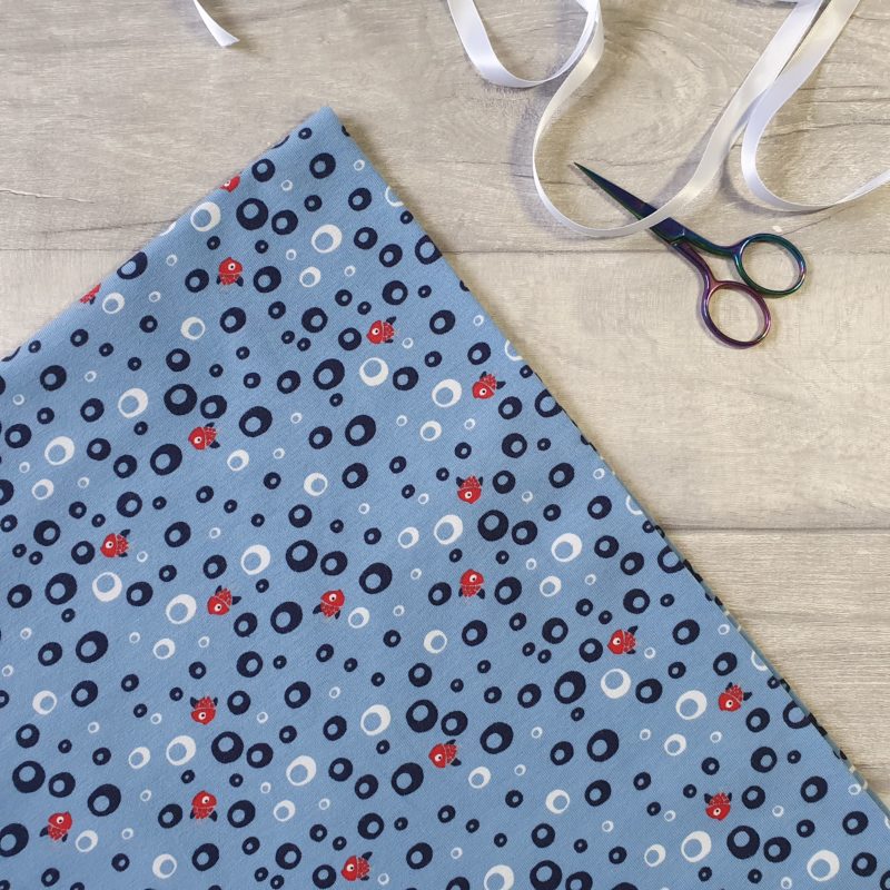Fish Bubbles Denim Cotton Elastane Jersey Knit Fabric