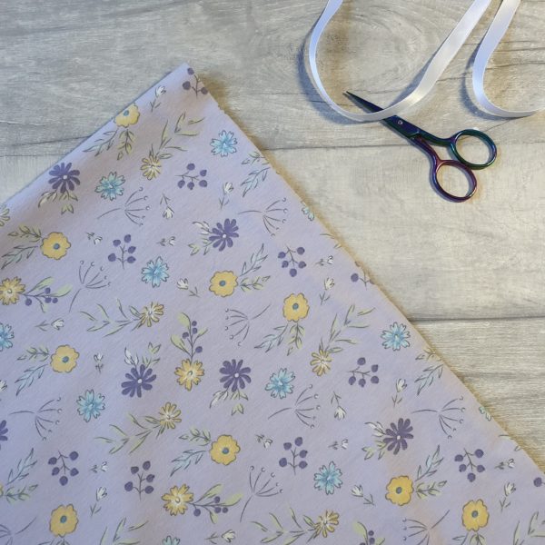 Floral Dance Lilac Cotton Elastane Jersey Knit Fabric