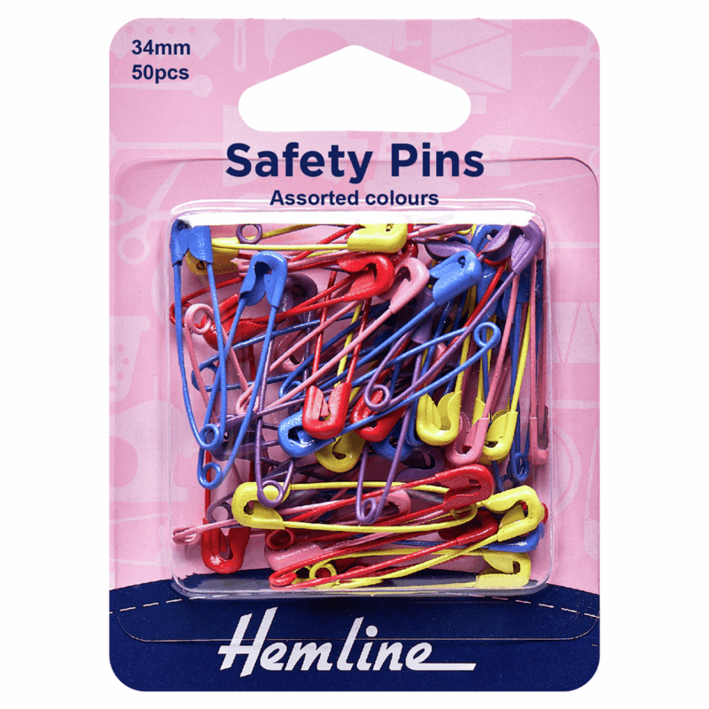 Hemline Rainbow Safety Pins 34mm