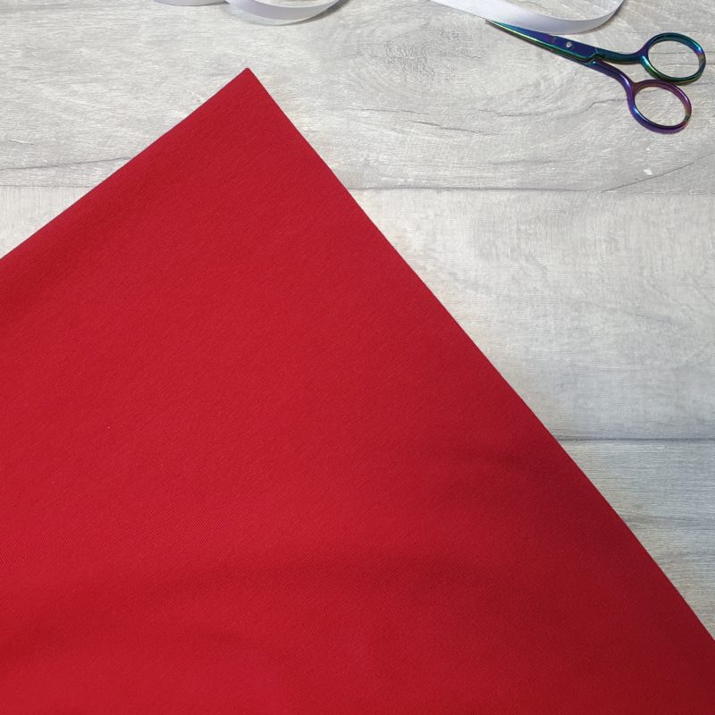 Dark Red Organic Cotton Elastane Jersey Knit Fabric