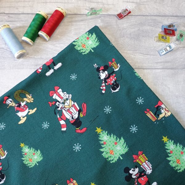 Mickey Mouse Christmas Green French Terry