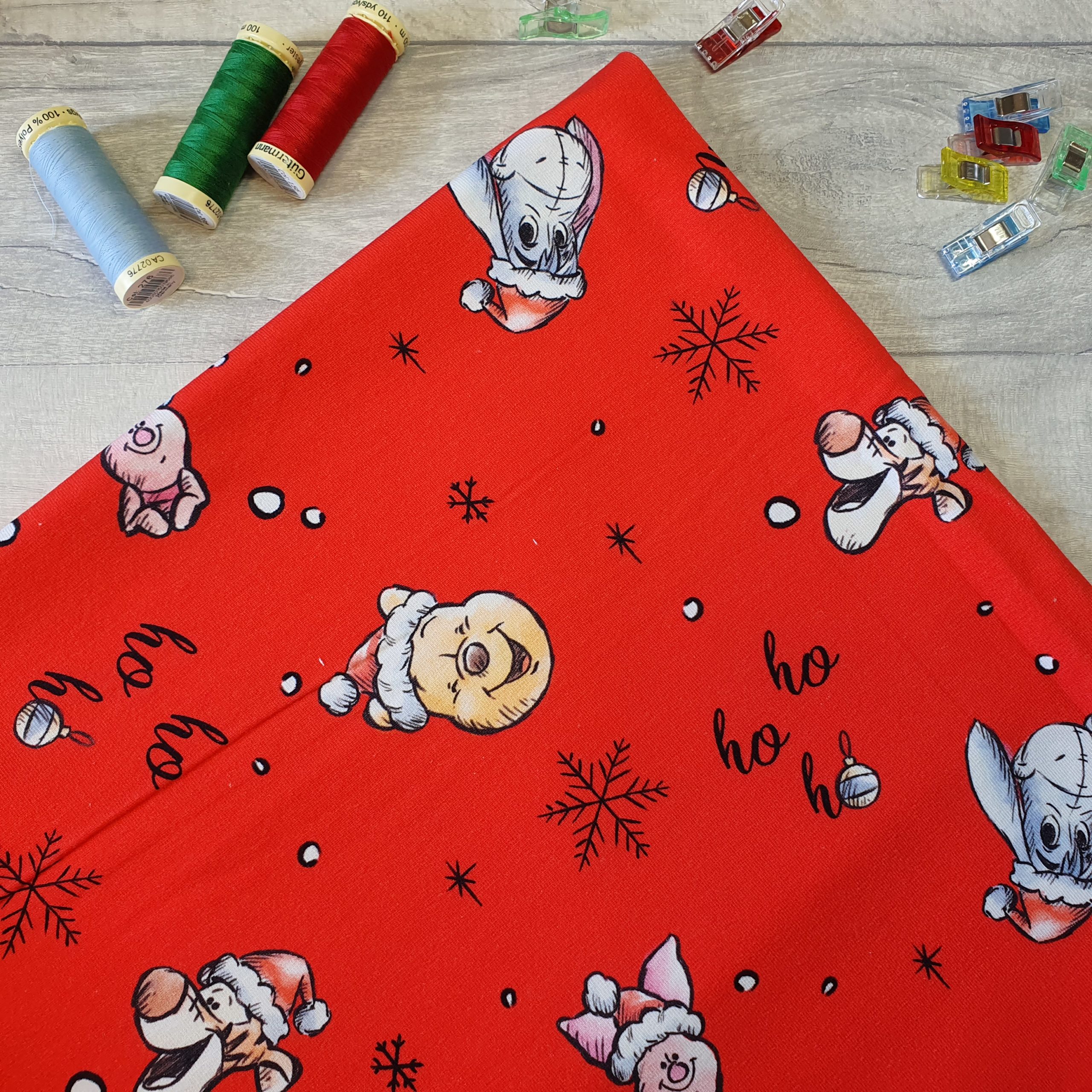 Winnie The Pooh Ho Ho Ho Christmas French Terry Caboodle Textiles