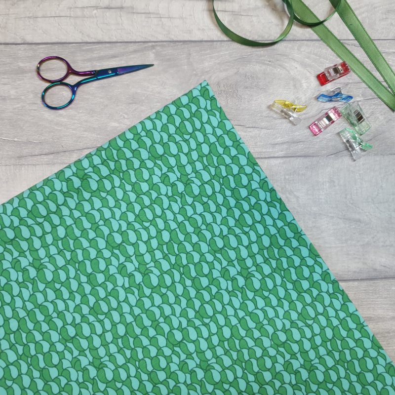 Two Tone Circle Green Cotton Elastane Jersey Knit Fabric
