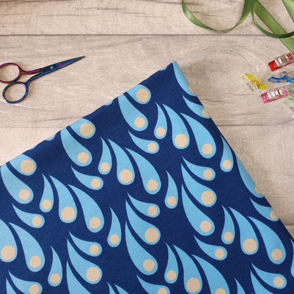 Splash Blue Cotton Elastane Jersey Knit Fabric