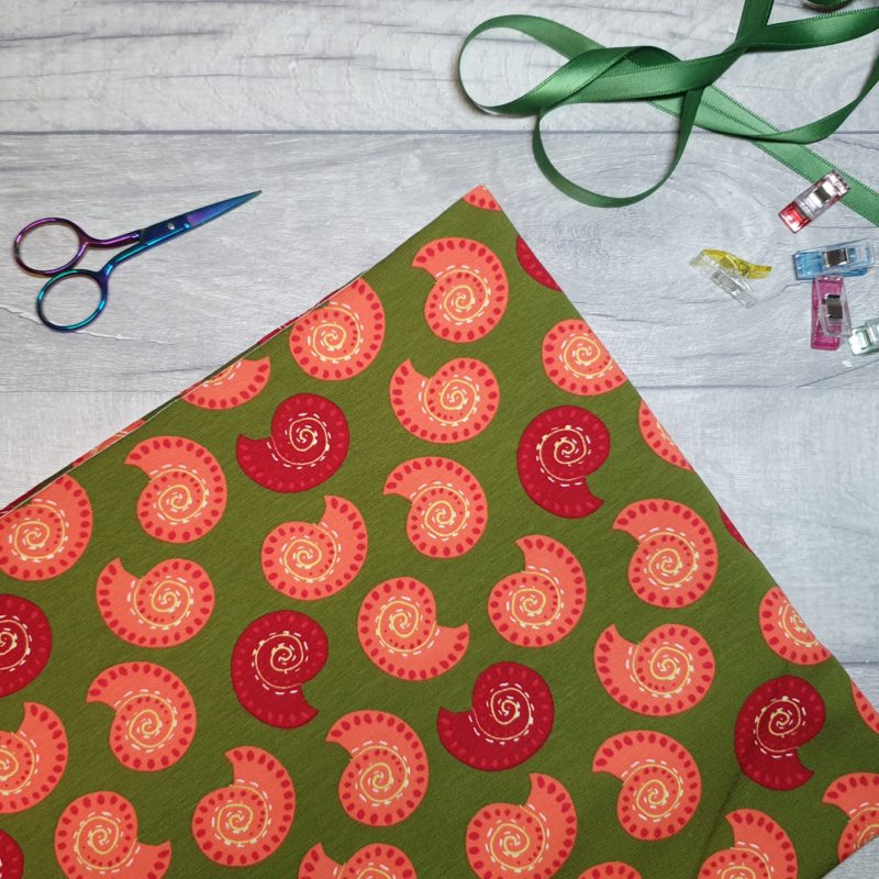 Shell Green Cotton Elastane Jersey Knit Fabric