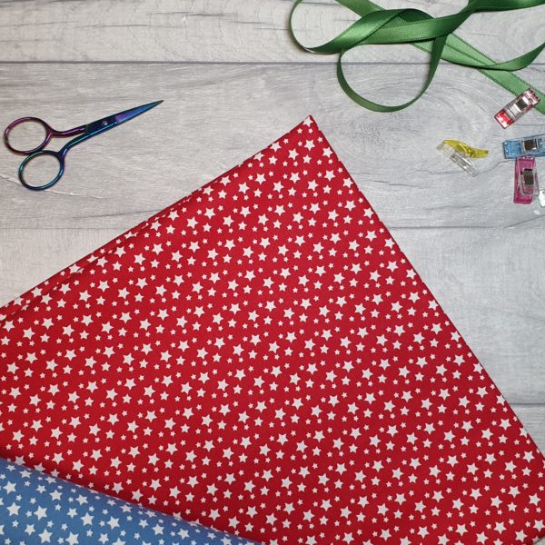 Scatter Stars Red 100% Cotton Fabric