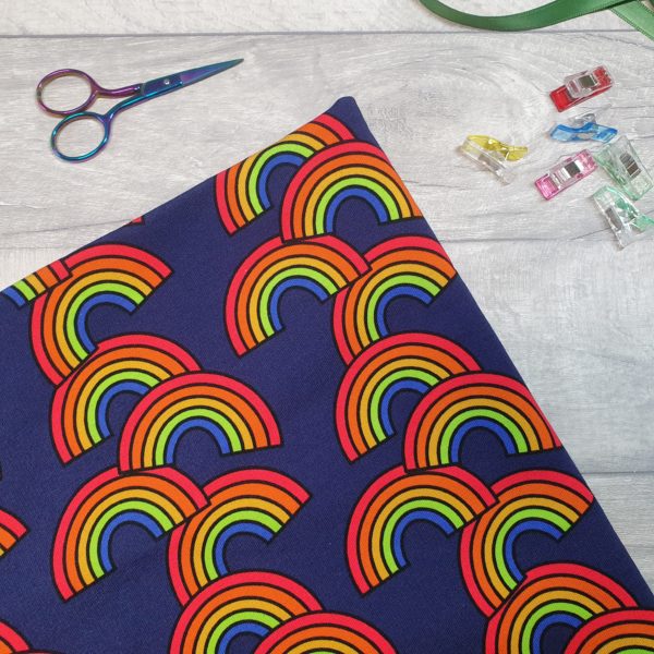 Tumbling Rainbows French Terry Caboodle Textiles Exclusive