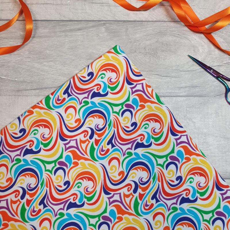 Rainbow Swirls Cotton Elastane Jersey Knit Fabric