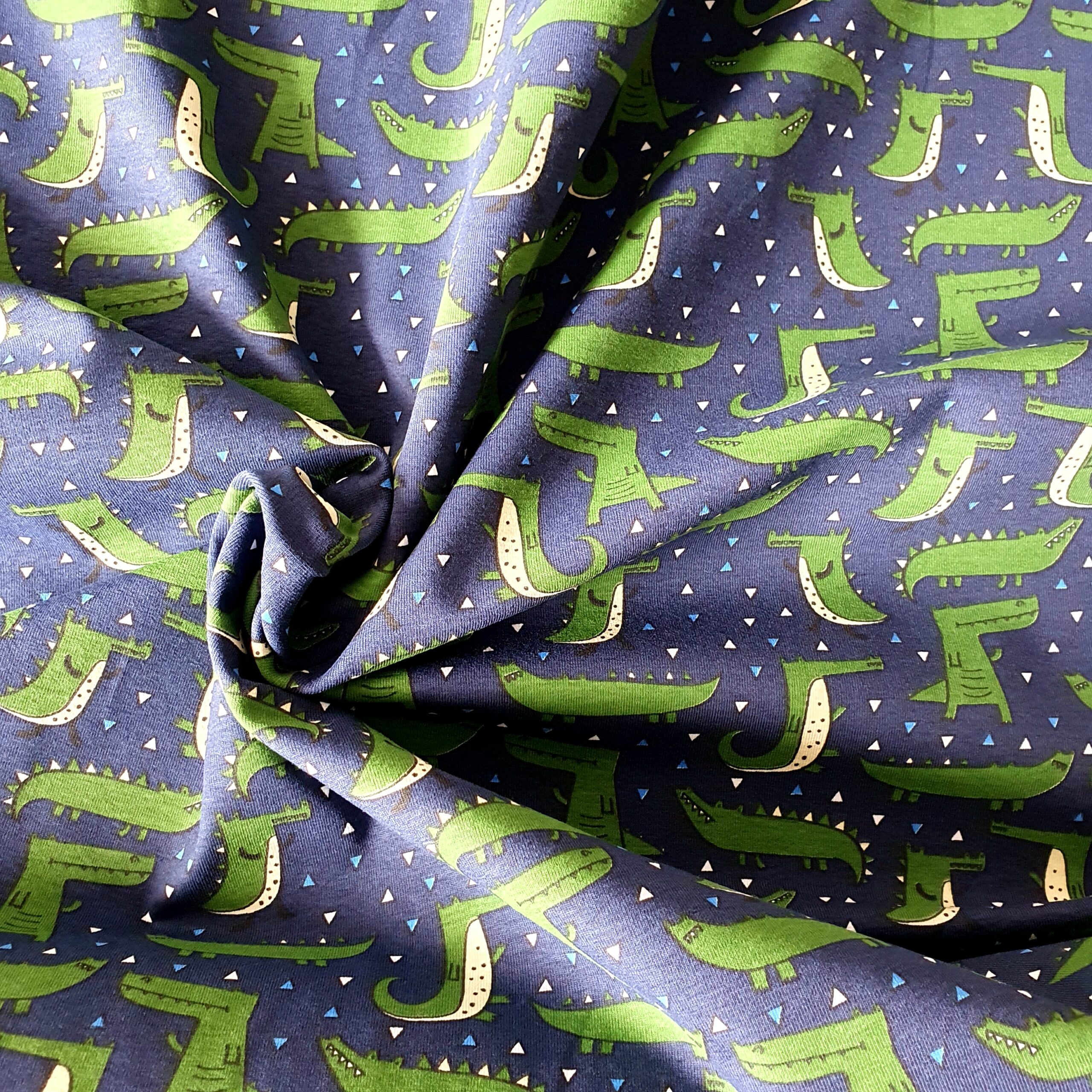Crocs Navy Cotton Elastane Jersey Knit Fabric - Caboodle Textiles