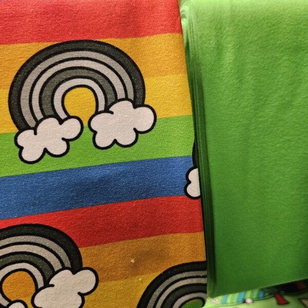 Reverse Rainbow Stripe Caboodle Textiles Exclusive Jersey Fabric - Image 21