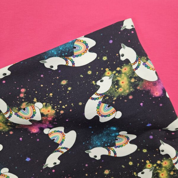 Cosmic Llama Jersey Fabric - Caboodle Textiles - Image 2