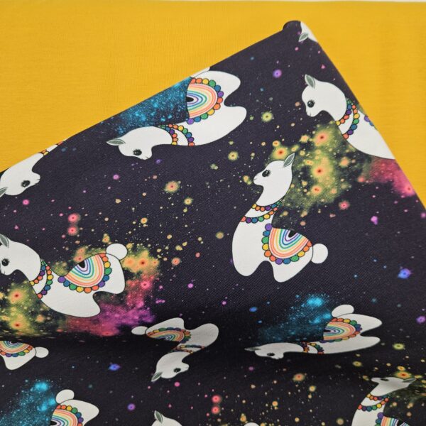 Cosmic Llama Jersey Fabric - Caboodle Textiles - Image 4