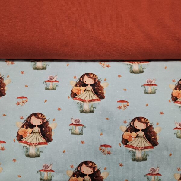 Mushroom Fairy Jersey Fabric - Caboodle Textiles - Image 2