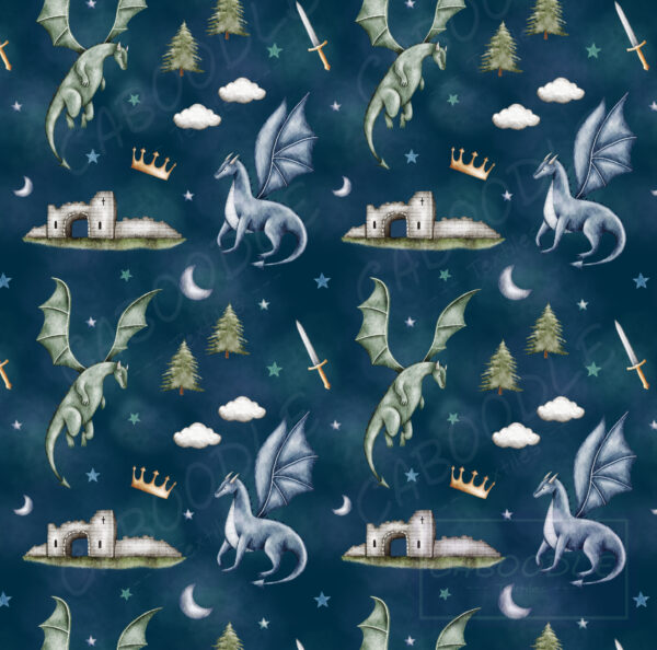 Dragon Skies Jersey Fabric - PRE ORDER