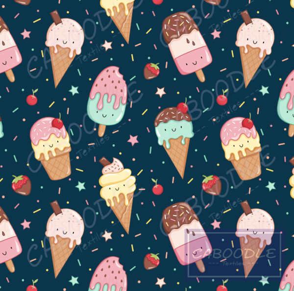 luxurious ice creams with falling sprinkles.