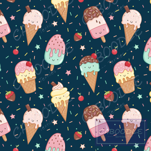 luxurious ice creams with falling sprinkles.