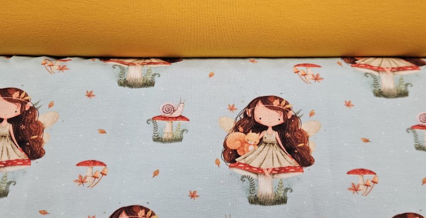 Mushroom Fairy Jersey Fabric 1